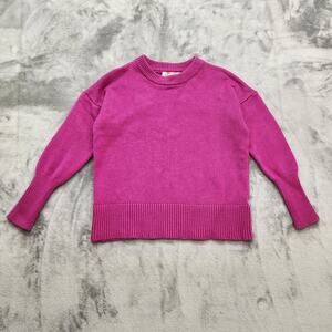Philosophy Sweater Womens XS Pink Crew Neck Pullover Stretch Chunky Knit Casual
